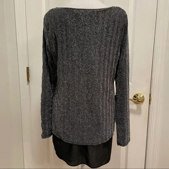 Karen Kane Metallic Layered Side Tie Long Sleeve Blouse Top M - Picture 9 of 10